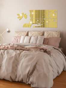 一套12个金色和银色女孩剪影心形镜面墙贴 - 一套女孩剪影 - 查看 5