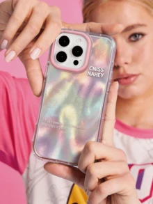 Funda de teléfono con brillo degradado 3D, compatible con iPhone 17 Pro Max, 17 Pro, 17 Air, 16, 15, 14 Plus, 13, 12 Pro Max, 11, cubierta protectora suave y brillante de lujo - Rosa - Ver 2