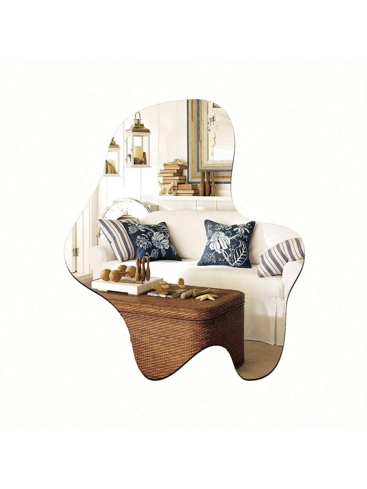 1PC Modern Style Geometrically Asymmetric Mirror Decorative Wall Stickers, Acrylic Mirror Stickers, Decorative Removable Self-Adhesive Wall Stickers, Wall Art, Wall Stickers, Home Decoration, Bedroom Accessories, Room Decoration - 2mm - View 1