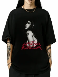 T-shirt à manches courtes LATINA Merch Music T-shirts d'été de qualité, hauts d'été - manches courtes. Nouveau style 2026. Respirant, confortable et élégant. Convient à diverses occasions. - Noir - Voir 7