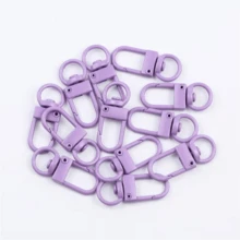 10/50pcs Multi-Color Iron Lobster Claw Clasp, Swivel Hanging Cord, Trigger Spring Hook, Keychain Ring, Connector Accessories - D-shaped Keychain - View 5