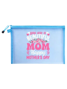 1pc Mother's Day Themed Makeup Mesh Bag, Mother Makeup Bag, "You Are A Beautiful Mother, Happy Mother's Day" Floral Pattern, Mother Gift, Large Capacity Women's Travel Makeup Bag Toiletries, Diy Storage Bag, Portable Foldable Storage Bag, Suitable For Personal Travel Cosmetics Collection, Travel Small Bag Toiletries Bag - Multicolor - View 14