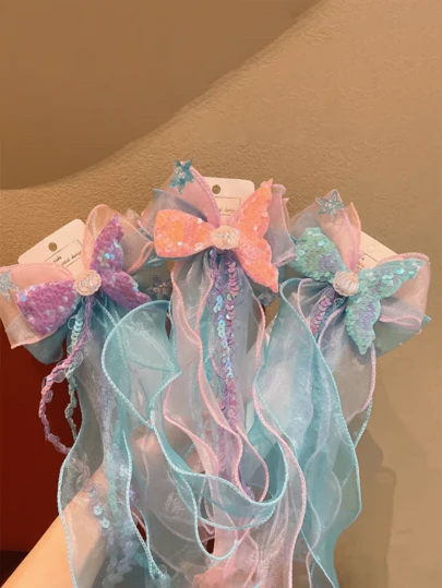 1个美人鱼发夹，优雅飘逸的美人鱼尾巴发饰，可爱头饰