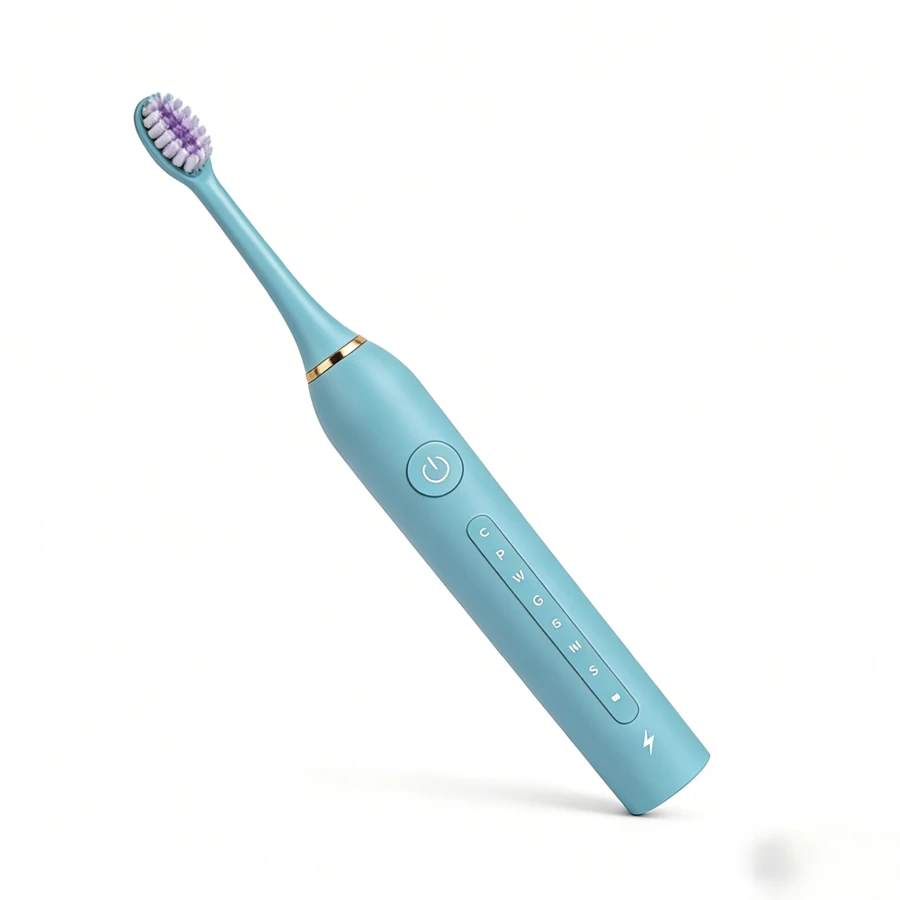[Entrega em 24 horas]Escova de dentes elétrica recarregável azul - 5 modos de limpeza profissional, bateria de longa duração, design elegante para higiene bucal diária - Por defecto - Ver 1