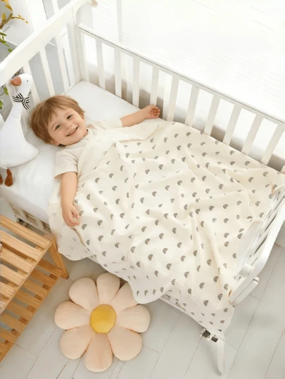 1pc Muslin Baby Receiving Blanket (For Boys & Girls), Swaddle Wrap Neutral Newborn Hospital Swaddle Blanket, Nursery Bedding, Baby Bath Towel Quilt Lightweight Blanket