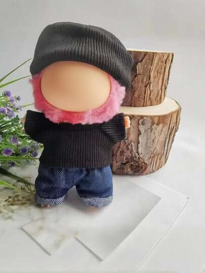 17cm Puppenkleidung für Labubu (OHNE Puppe), süße Puppenoutfit Accessoires mit Kapuzen, kleines Kawaii Kleidungsset für Puppen. Kann zum Spielen und Ausstellen verwendet werden (Schuhe und Puppen nicht enthalten). Perfekt als Geschenk zu Neujahr, Valentinstag, Schulanfang und Partys.