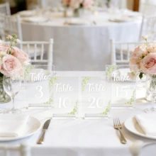 OUTANA 一套亚克力家居生活用品,包含1-20个婚礼桌号牌和底座座位卡,4x6英寸透明牌,印有桌号,防水防潮,可重复使用,加厚亚克力材质,适用于婚礼装饰、家居装饰、房间装饰、团队赠品、婚宴、团队活动、周年纪念日及其他活动、新娘生日、毕业生日装饰、团队装饰、单身派对等。 - 53 - 查看 2