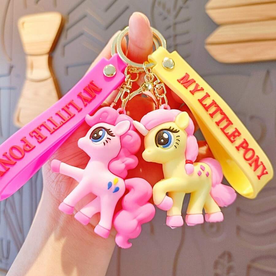 MY LITTLE PONY 1pc Rainbow Keychain - Cute Cartoon Character Plastic Pendant, Bag Accessory, Suitable For Halloween, Christmas, Birthday Gifts Kawaii Vacation Essentials Bag Accessories Bag Charm Accessories Charms For Bag Teacher Gifts - Multicolor - View 1