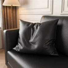 1 Roll, Solid Color Leather Peel And Stick Wallpaper, Black And White Texture, Waterproof And Oil-Resistant PVC Wallpaper, Kitchen Accessories, Easy To Remove And Stick, For Home Decor, Wallpaper Sticker, Art Wall, Wall Decor, Simple Renovation Style, Self-Adhesive - A-Black - View 9
