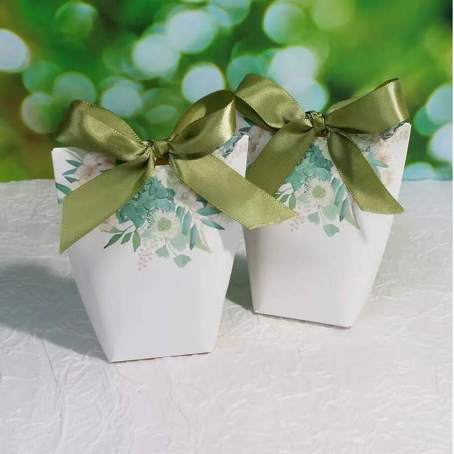 Hộp quà cưới/Ngày Valentine sang trọng màu xanh lá cây hình hoa hồng (có nơ) - 5/10/15 món, lý tưởng cho các ngày lễ, đám cưới, tiệc tùng và những dịp đặc biệt. - Nhiều màu - Xem 1