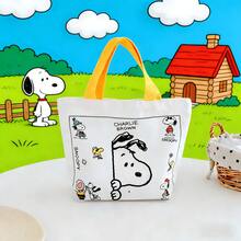 SNOOPY 1个帆布手提袋，日常午餐包，校园收纳礼品 - 彩色 - 查看 4