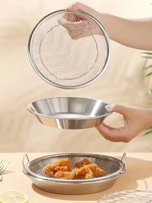 2pcs Reusable Stainless Steel Mesh Basket, Suitable For Frying, Grilling And As Kitchen Strainer. Durable And Easy To Clean, Great For Camping And BBQ - Multicolor - View 12