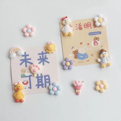 12个可爱小鸭冰箱贴，创意树脂装饰，个性化3D家居装饰，白板贴纸，DIY家居装饰，可爱冰箱挂饰，便签纸，适用于家居、冰箱、磁性物品、礼品