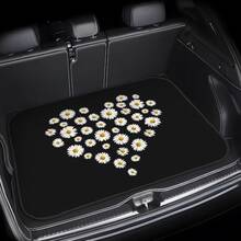 1pc High-Quality Printed Car Trunk Mat Featuring A Heart-Shaped Daisy Design, Machine Washable Cargo Liner For Safeguarding New Vehicles In Suvs And Sedans. It Is Sturdy, Easy To Maintain, And A Must-Have Travel Accessory For Pet - Trunk Mat - View 2