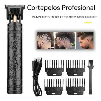 Rasuradora Vintage Maquina Afeitar Cortadora Cabello Barba Color negro portátil dragón recargable