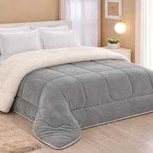 Sherpa Comforter, Blanket, And Comforter, Queen Size, Thick, Various Colors - Gris - Ver 3