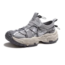 CAMEL CROWN Spring Retro Thick-Soled Height-Increasing Breathable Outdoor Sports Casual Shoes - White Ash - View 5