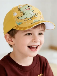 1pc Kids Cartoon Dinosaur Baseball Cap, Unisex Cute Versatile Sun Protection Hat For Outdoor, Suitable For 3-7 Years Old - Hat-wearing Dinosaur Duck Tongue - View 15