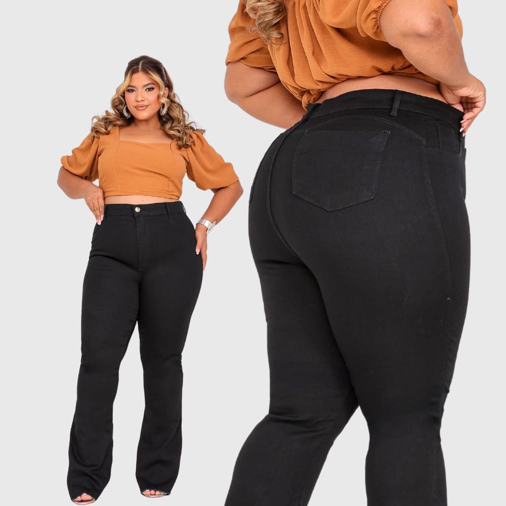 Women's Plus Size High-Waisted Shaping Jeans - Curve Premier Jeans - 黑色的 - 查看 1