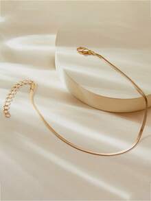 1 chiếc vòng chân dây vàng thiết kế tối giản, thích hợp cho đi biển, kỳ nghỉ, đeo hàng ngày, mọi dịp, quà tặng cho phụ nữ. - Vàng - Xem 2
