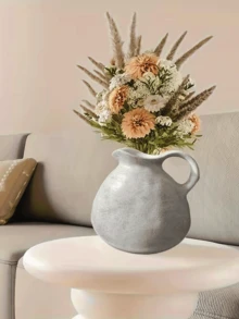 1 buah Vas Keramik Putih Bergaya Pedesaan, Pelengkap Sempurna untuk Dekorasi Rumah Apa Pun; 1 buah Pot Tanaman Terakota Gaya Rumah Pertanian Vintage, Tekstur yang Indah; 1 buah Vas Keramik Vintage Besar dengan Pegangan, Cocok untuk Dekorasi Meja Makan atau Berkebun - B - View 11