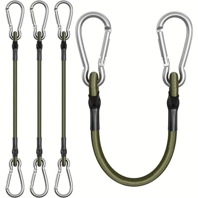 Cuerda con gancho - Cuerda elástica flexible y duradera, cuerda de equipaje, adecuada para camping, dosel, tienda de campaña, equipaje, automóvil, motocicleta, caravana, carga, cuerda elástica de larga duración, accesorios de camping, herramienta para exteriores