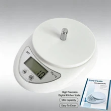 1 pieza Báscula de cocina digital de 5kg/1g con pantalla LED - Fácil de limpiar, funciona con pilas AAA (no incluidas), báscula de cocina, báscula de alimentos, báscula de peso de cocina, báscula de cocina precisa, báscula digital portátil, báscula electrónica de café, báscula electrónica de cocina con LED, báscula para hornear, accesorios de cocina, herramientas de hornear, suministros de cocina Micro báscula electrónica de alimentos Báscula de alimentos para hornear - Multicolor - Ver 9