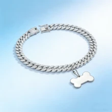 可调节奢华宠物项链，时尚宠物项圈，质感上乘，经典链镶嵌水钻，耐用不锈钢吊坠，适合猫狗佩戴。 - 彩色 - 查看 15