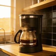 Cafetera Eléctrica de Goteo para Hogar y Oficina, Máquina de Café con Preparación Rápida, Jarra de Vidrio Resistente con Marcador de Nivel, Diseño Compacto con Interruptor de Un Solo Toque, Fácil de Limpiar para Cocina Desayuno Diario, Cafetera Semi-Autom - Tipo de Enchufe A USA (110-127V) - Ver 2