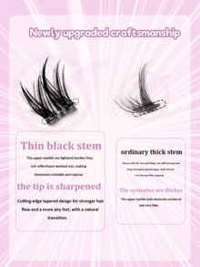 100pcs C-Curl Curly Anime False Eyelashes, Soft DIY Segmented Flocking Lashes, 5D Fluffy Natural Look Fake Eyelashes - View 5