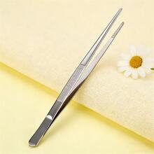 A Set Of 2pcs Lengthened Stainless Steel Tweezers-Multi-Purpose Tea Art Cr Tweezers, Aquatic Plants Landscape Tools Succulent Tweezers - C-Silver - View 9