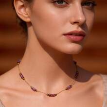 小珠子搭配精致链条，优雅女士项链 - 1 - 查看 3