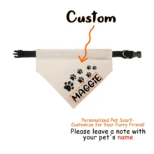 Custom Name Pet Bandana Collar - Personalized Text Paw Print Triangle Bandana, Multi-Color Adjustable Collar For Dogs & Cats-Stylish Paw Print Pet Bandana - Custom Name Triangle Bandana Collar, Multi-Color Pet Accessory For Dogs & Cats-Adjustable Pet Bandana Collar - Custom Name Paw Print Triangle Bandana, Multi-Color Pet Drool Bib For Dogs & Cats- - Multicolor - View 8