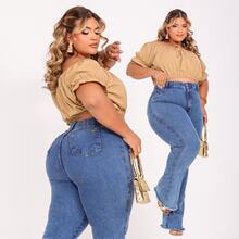Women's Plus Size High-Waisted Shaping Jeans - Curve Premier Jeans - 大理石紋 - 查看 6