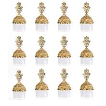 12pcs Transparent Candy Boxes, Cup-Shaped Candy Boxes With Lids, Hollow Gold Design, Suitable For Christmas, Thanksgiving, Adult Ceremony, Graduation Season, Carnival, Banquet, Party Gift Boxes, Wedding Candy Display Boxes - Multicolor - View 10
