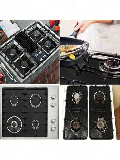 Gas Stove Burner Guards, 1/4/6 Pack, Heat Resistant, Non-Stick, Reusable, Gas Stove Cover Protectors, Dishwasher Safe, 10.6"X10.6"