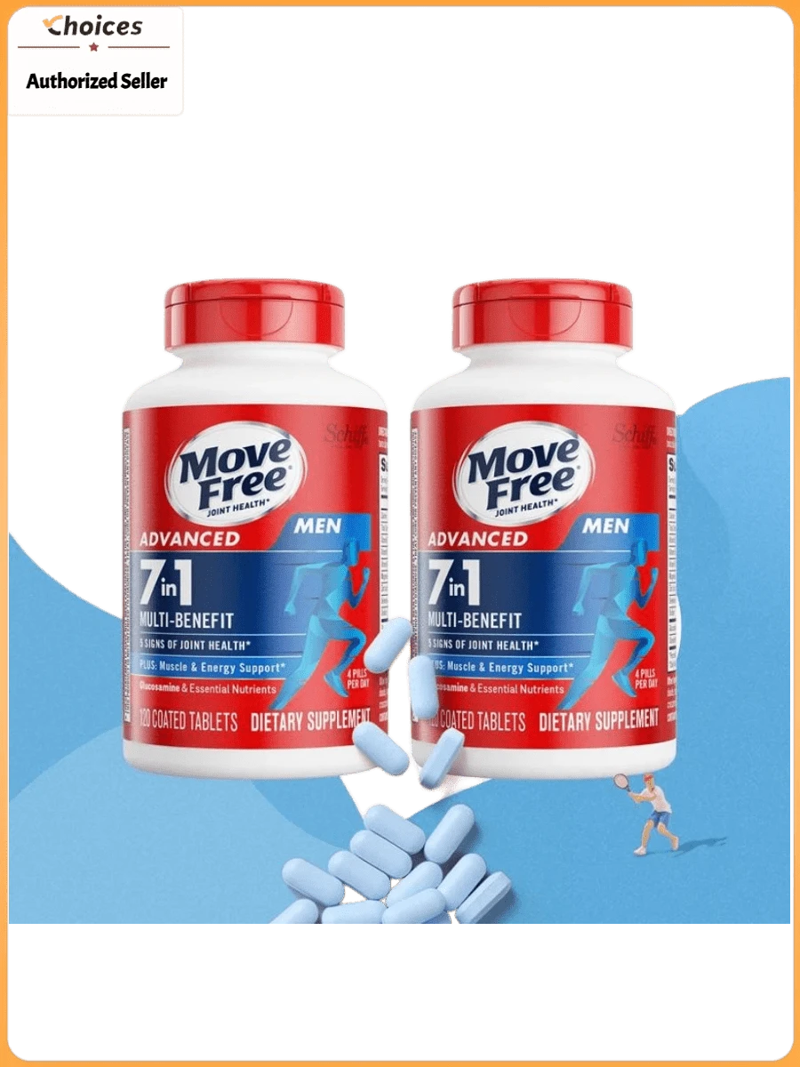 7-In-1 Glucosamine Chondroitin Joint Health Supplement | Calcium & B Vitamin Joint Wellness Formula | Daily Joint Support Capsules | 120 Pills (2 Bottles) - MEN (2 Bottles) - 查看 1