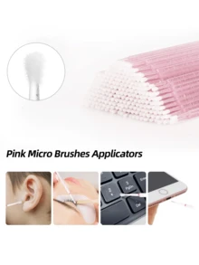 900/600/300/150/30支装睫毛嫁接套装，含刷子、唇刷、超细棉签、睫毛刷和一次性化妆工具 - 粉色 - 查看 5