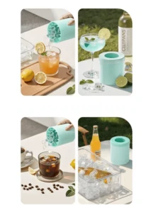 1个硅胶圆形冰格，易脱模家用冰格 - 彩色 - 查看 3