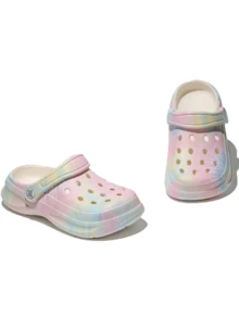 HOEASE Girls' Tie-Dye Clogs, EVA Breathable Summer Garden And Beach Shoes, Slip-On Design For Boys And Girls, For Outdoor And Indoor, All Seasons Footwear - Pink - View 5