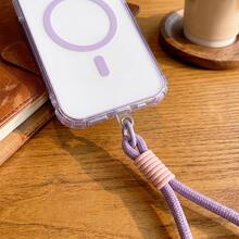 DECOPHONE A Simple Transparent Purple Anti-Yellowing Magnetic Phone Case With A Lanyard, Suitable Compatible With Apple 17 Pro, Apple 17, Apple 16 Pro Max, Compatible With Samsung S25 Ultra, Magnetic Wireless Charging Shockproof Protective Cover. - Purple - View 2