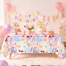 Retro Disco Music Singer Theme Plastic Tablecloth, Suitable For Fan Birthday Party And Friendship Gathering - Multicolor - View 1