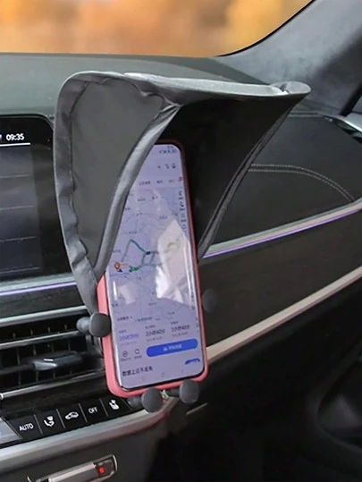 Foldable Car Phone Visor - Universal Vertical Dashboard Mount Cover, Blocks Sunlight And Heat, Anti-Glare And Design, Easy To Use Without Installation, High Elasticity Frame Durable, Compact Storage, Extends Smartphone Life, Car Dashboard Vertical Anti-Glare Phone Visor