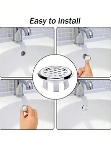 6pcs Kitchen & Bathroom Plastic Sink Overflow Cover, Bathtub Drain Cover, Round Overflow Ring Stopper (Fits 22-24mm Hole Diameter), Mother's Day Gift For Mom - A - View 3