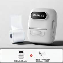 Marklife P50 Label Maker- Thermal Label Printer, Four Colors Are Available For Selection, Portable Label Makers For Product, Address, Small Business, Sticker, Home, DIY, Compatible With Android, IOS & Windows, With 1 Roll 50*80mm Label Sticke - Multicolor - View 10