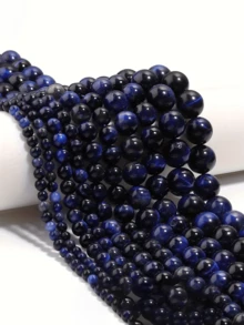1 Strand Natural Stone Lapis Lazuli Tiger Beads Energy Healing Crystal Round Loose Stone Beads For Jewelry Making, Diy Bracelets Necklaces 4 6 8 10mm - Lapis Lazuli Tiger Eye - View 1