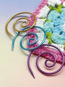 Set Penanda Jahitan Spiral Aluminium 10 Buah, Digunakan untuk Menandai Titik Pola dan Memperbaiki Dekorasi Syal, Aksesori Merajut Praktis, Cocok untuk Merajut Sweater, Membuat Syal, dan Berbagai Proyek DIY Merajut - 10 jarum spiral - View 4