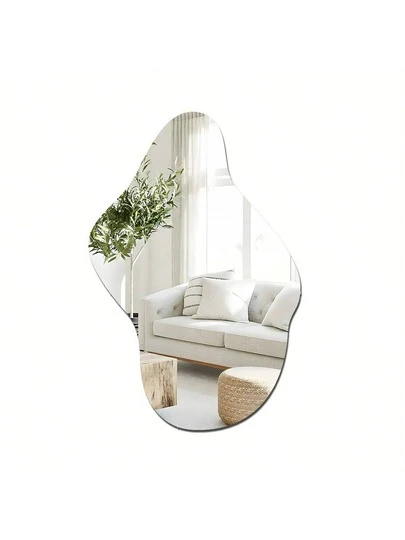 1PC Modern Style Geometrically Asymmetric Mirror Decorative Wall Stickers, Acrylic Mirror Stickers, Decorative Removable Self-Adhesive Wall Stickers, Wall Art, Wall Stickers, Home Decoration, Bedroom Accessories, Room Decoration