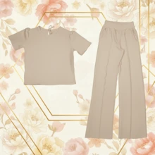 Conjunto Fucsia Elegance, Sofisticação e Conforto em um Só Look. - Marrom Claro - Visão 3