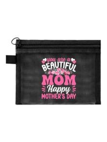 1pc Mother's Day Themed Makeup Mesh Bag, Mother Makeup Bag, "You Are A Beautiful Mother, Happy Mother's Day" Floral Pattern, Mother Gift, Large Capacity Women's Travel Makeup Bag Toiletries, Diy Storage Bag, Portable Foldable Storage Bag, Suitable For Personal Travel Cosmetics Collection, Travel Small Bag Toiletries Bag - Multicolor - View 13